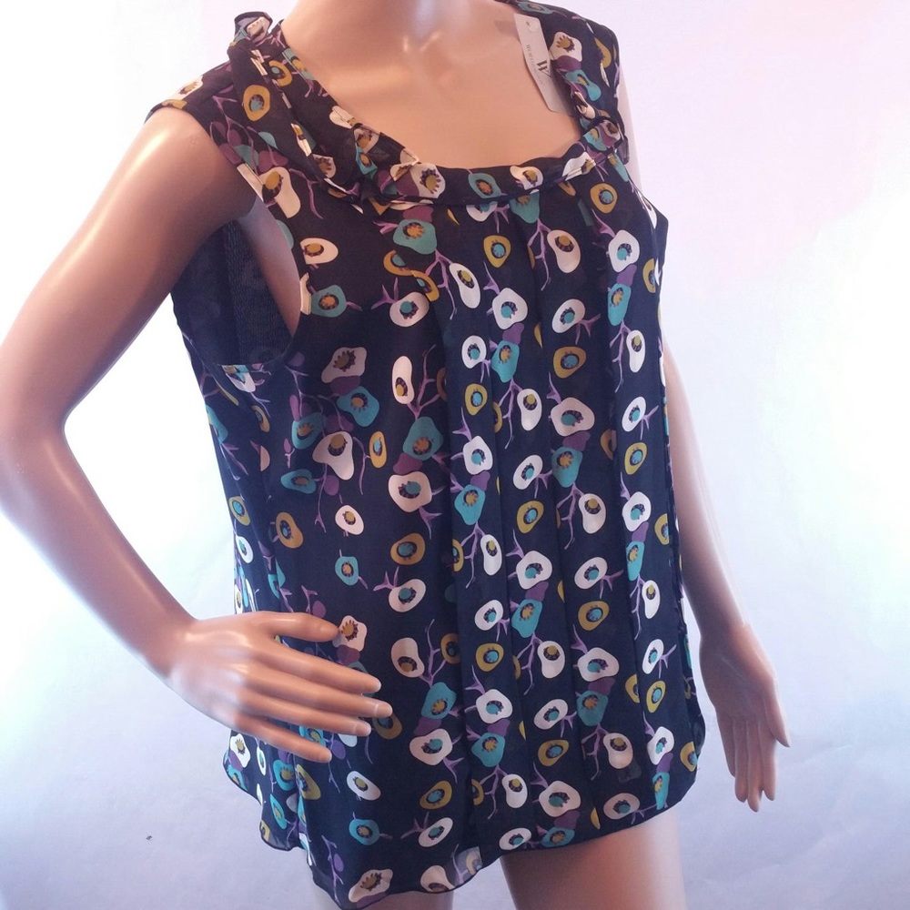 Worthington elegant black pear sleeveless blouse